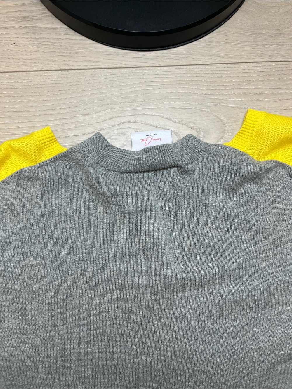 CAbi Yellow & Gray Layered-Back Button Cardigan size large - Picture 7 of 7
